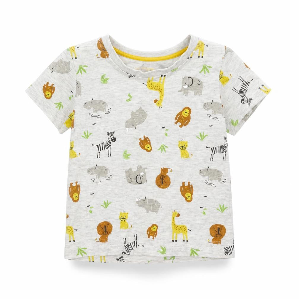 Primark Baby Grey   Basic T-Shirt Size 12-18 Months  - animals