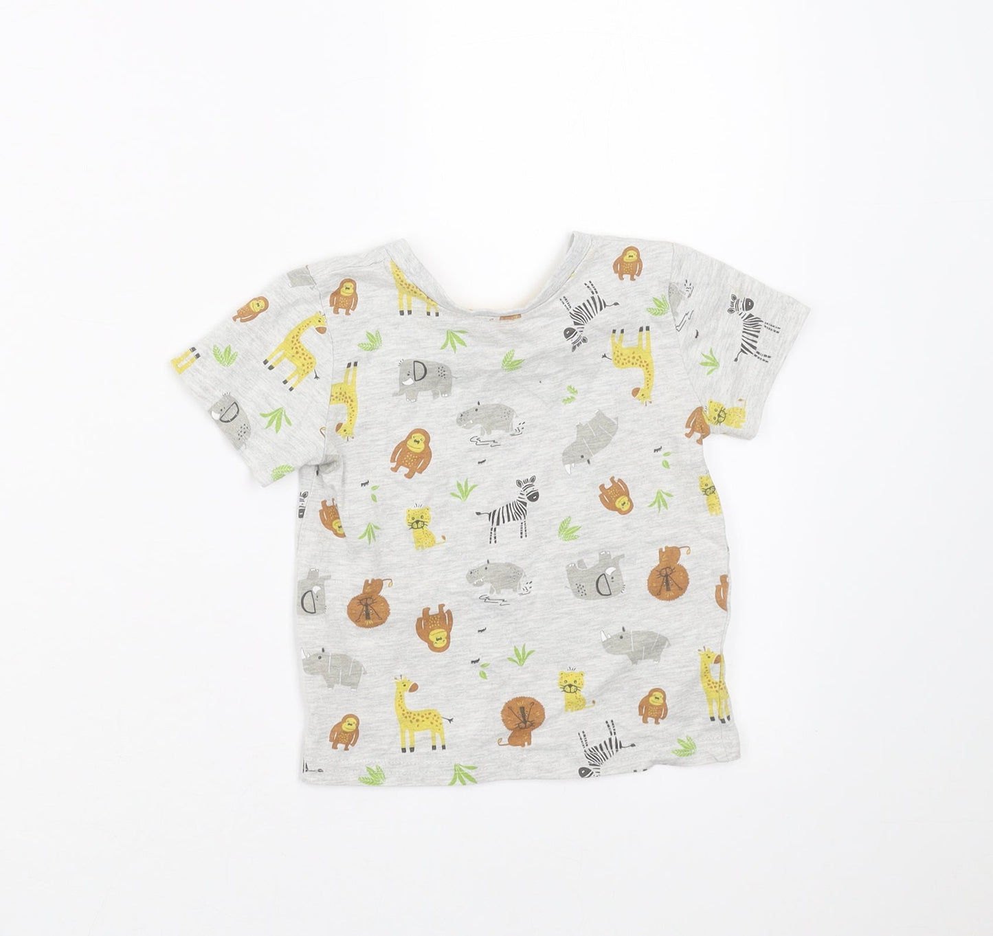 Primark Baby Grey   Basic T-Shirt Size 12-18 Months  - animals