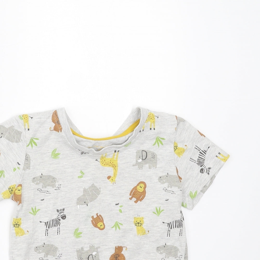 Primark Baby Grey   Basic T-Shirt Size 12-18 Months  - animals