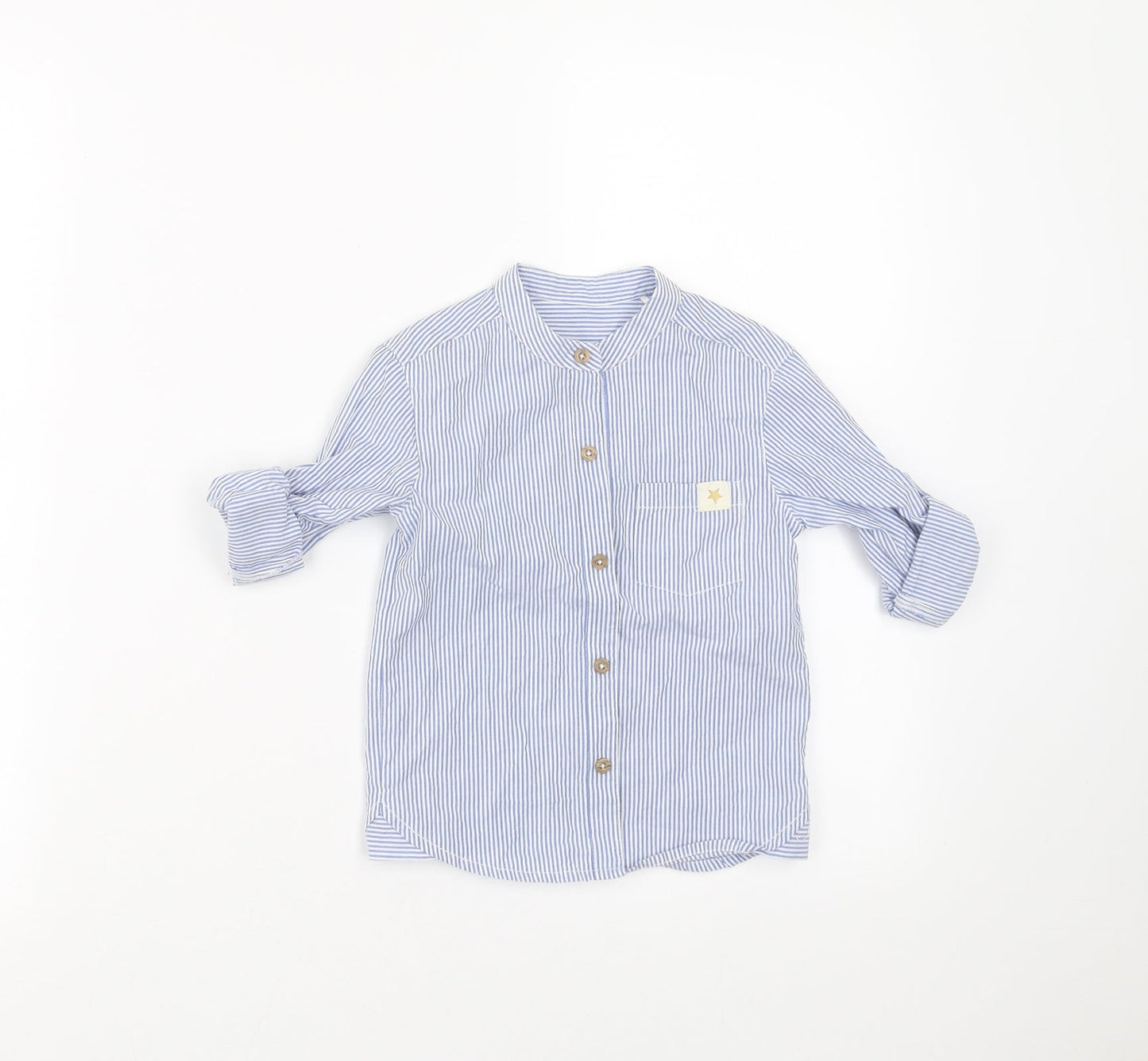 Billie Baby Blue Striped  Basic Button-Up Size 18-24 Months