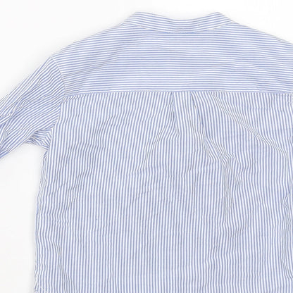 Brand and care label for Billie Baby Blue Striped Basic Button-Up, size 18-24, Months