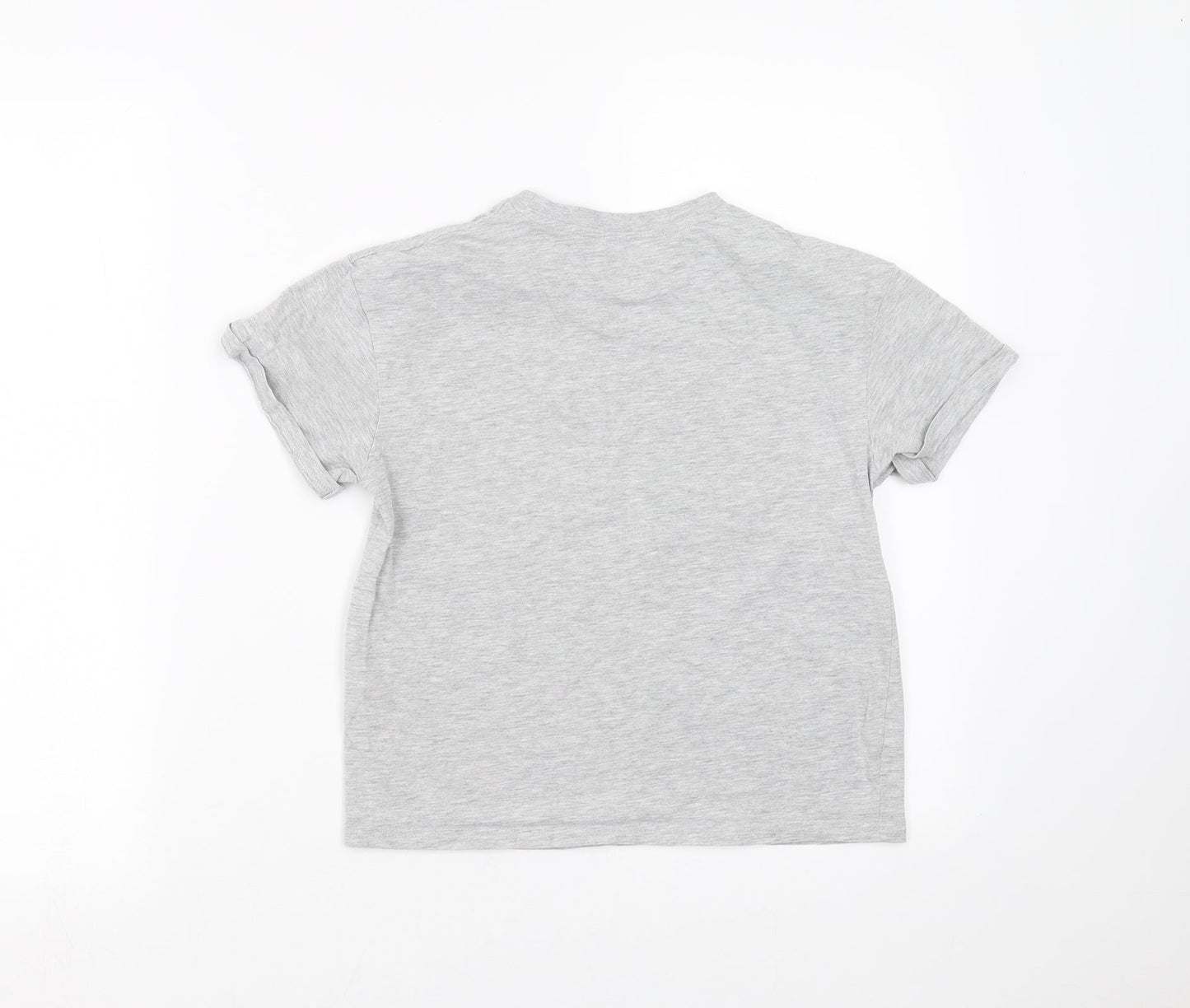Matalan Girls Grey   Basic T-Shirt Size 6 Years  - girl power