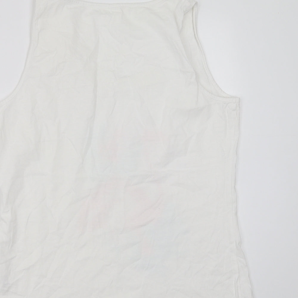 George Womens White   Basic Tank Size 12  - flamingo