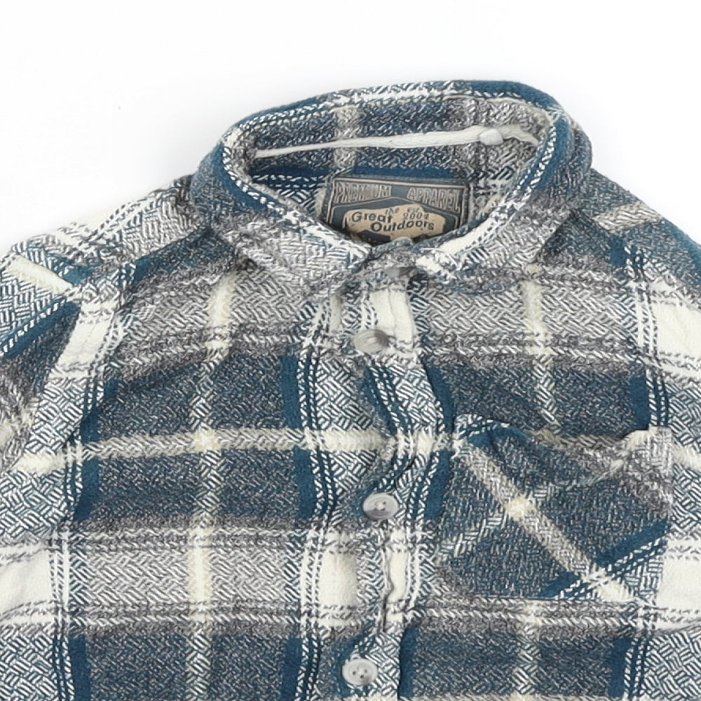 TU Boys Blue Plaid  Basic Button-Up Size 3 Years