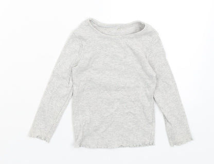Additional front view of George girls’ grey basic t-shirt, size 2-3, years
