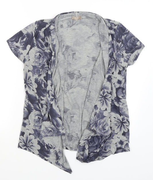 Soon Womens Blue Floral  Wrap Jumper Size 16