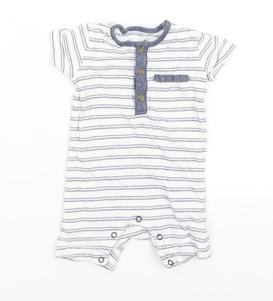 Matalan Baby White Striped  Romper One-Piece Size 6-9 Months