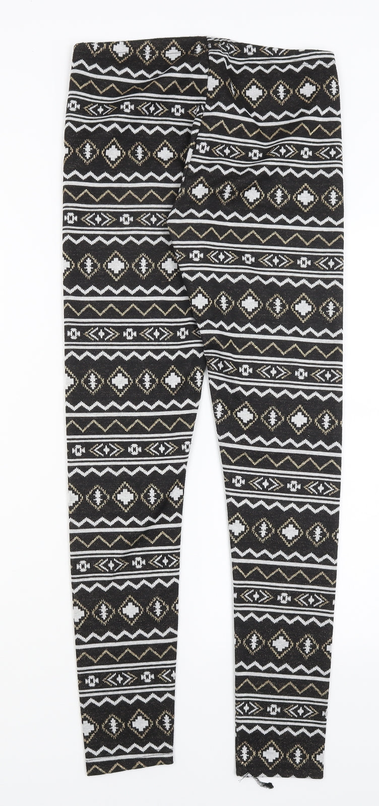 Terranova Womens Black Geometric  Capri Leggings Size S L29 in
