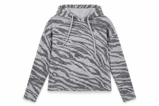 New Look Womens Grey Animal Print  Pullover Hoodie Size S