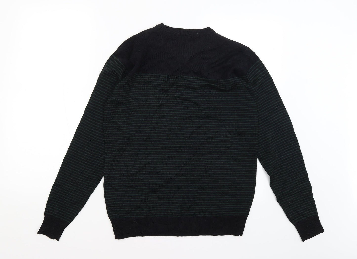 Cedar Wood State Mens Blue Striped  Pullover Jumper Size S