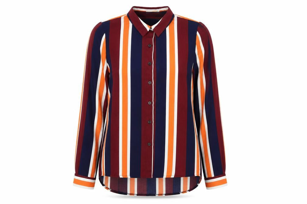 Vero & Lucy Womens Multicoloured Striped  Basic Blouse Size L