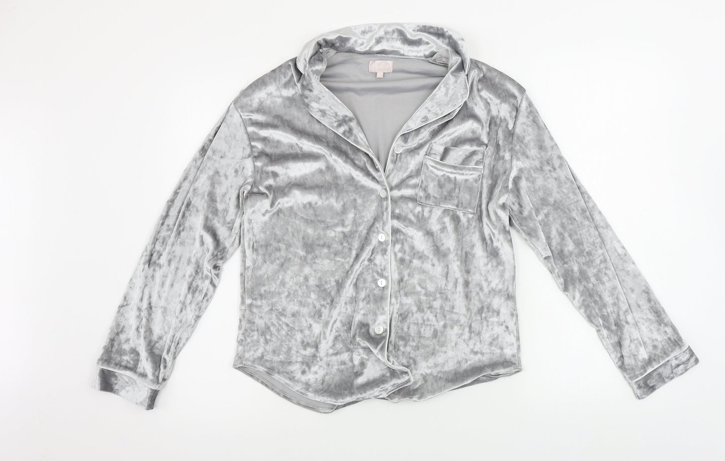 ala mode Womens Grey   Basic Button-Up Size 8
