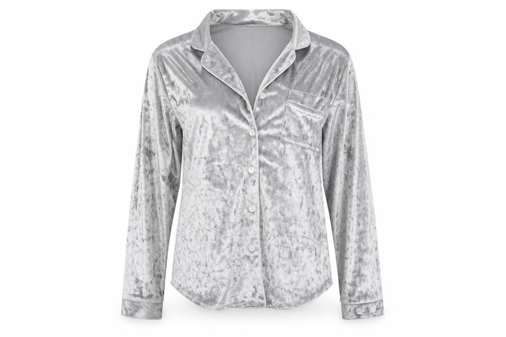 ala mode Womens Grey   Basic Button-Up Size 8