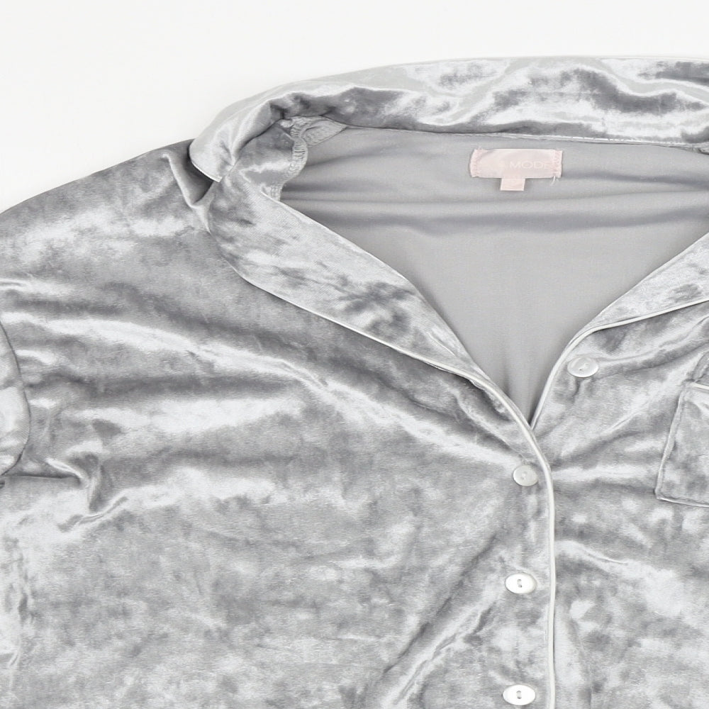 ala mode Womens Grey   Basic Button-Up Size 8
