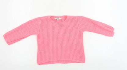 Additional front view of evie girls’ pink jumper, size 5-6, years
