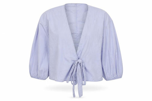 Front view of Miss Selfridge women’s blue cardigan jumper, size UK 6