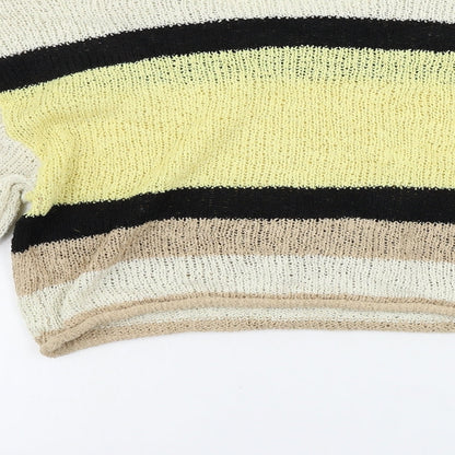 H&M  Womens Beige Striped  Pullover Jumper Size S