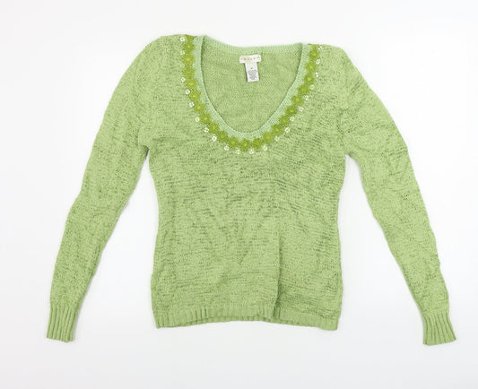 Tweeds Womens Green   Pullover Jumper Size M