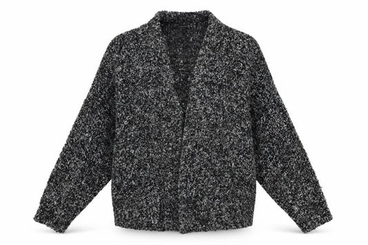 Front view of Atmosphere women’s grey cardigan jumper, size UK 6