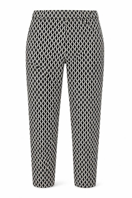 Preworn Womens Black Argyle/Diamond  Trousers  Size 28 L26.5 in