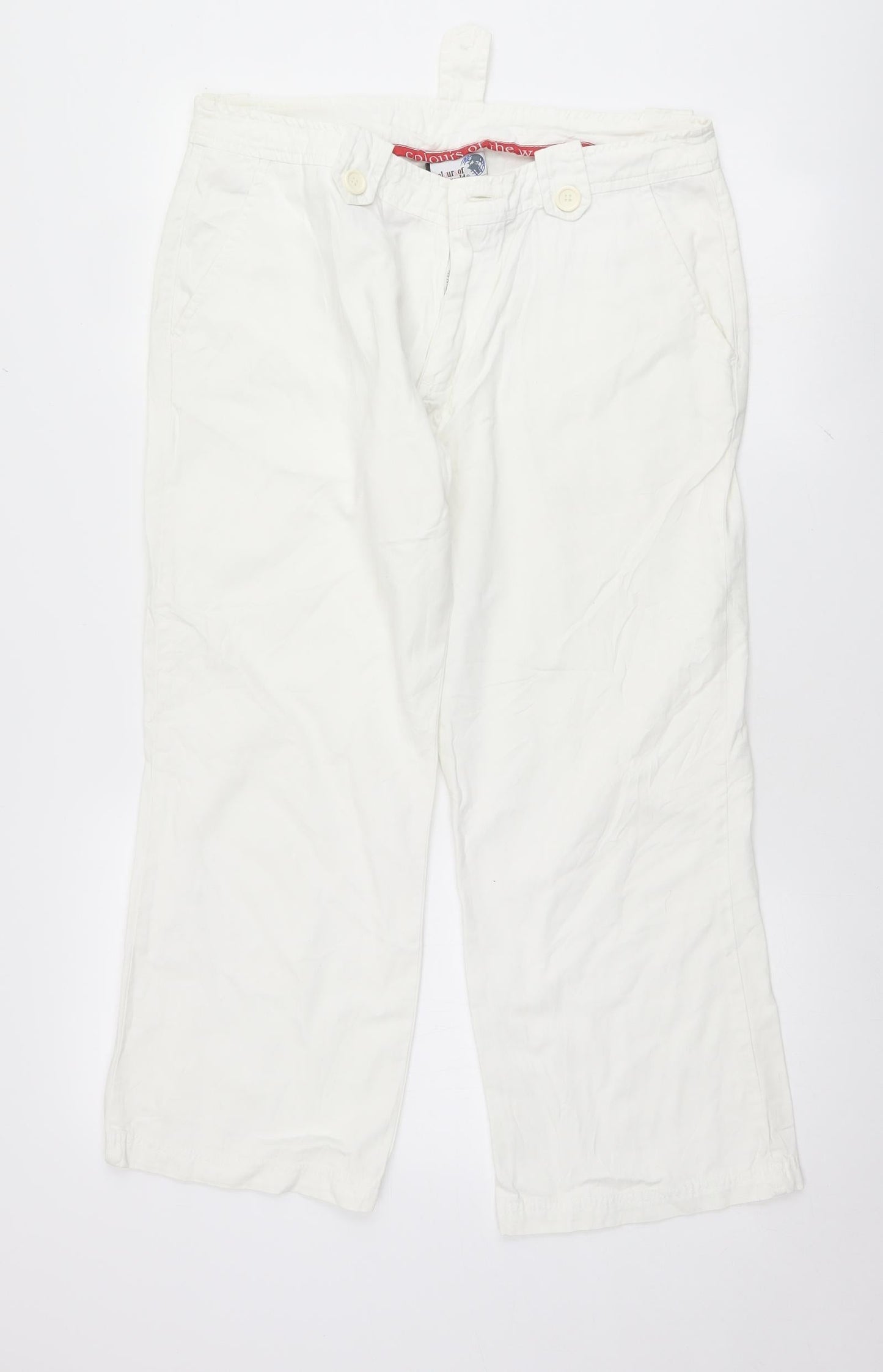 Colours of The World Womens White   Trousers  Size 14 L25 in