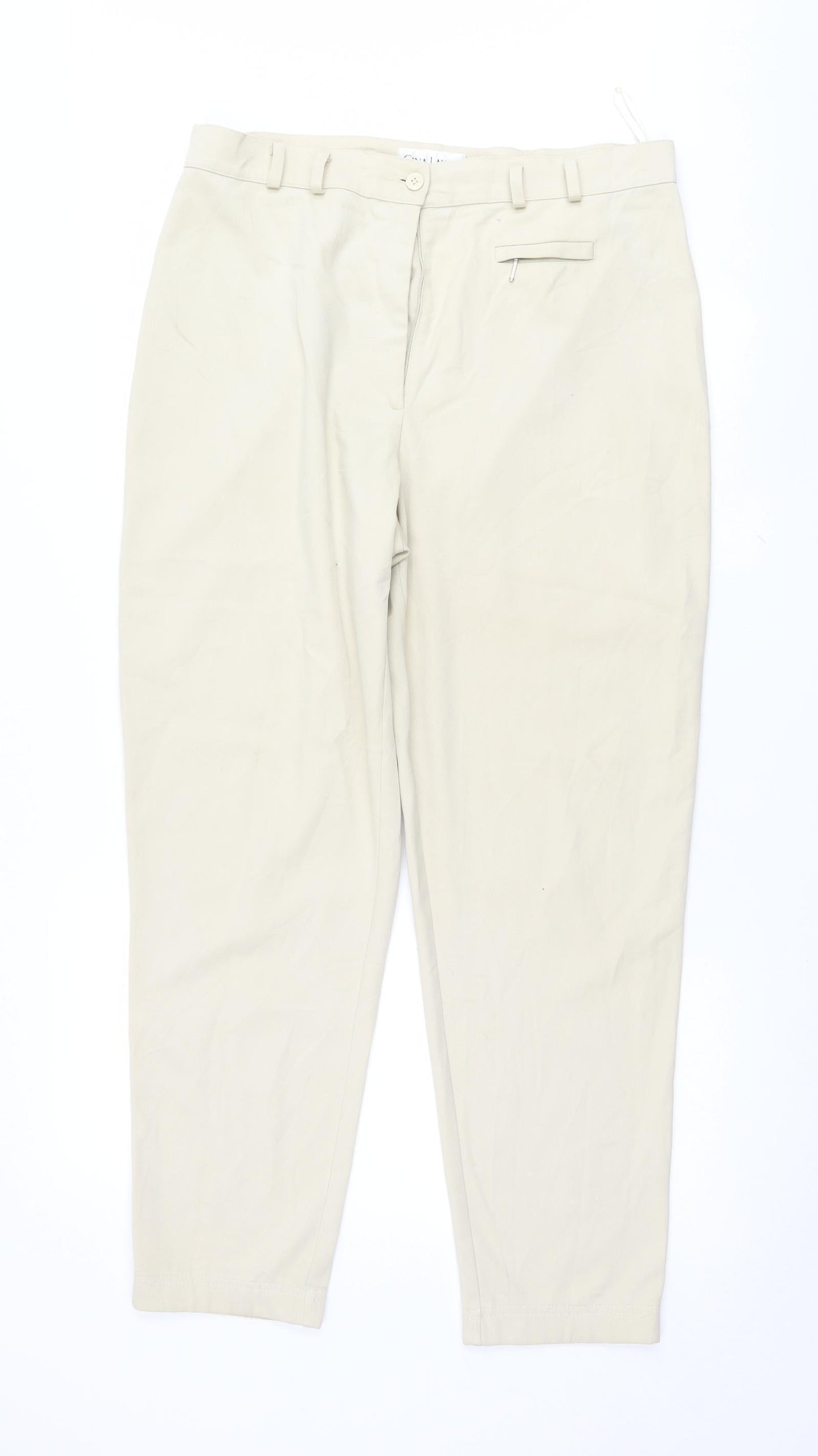 GINA LAURA Womens Beige   Trousers  Size 36 L29 in