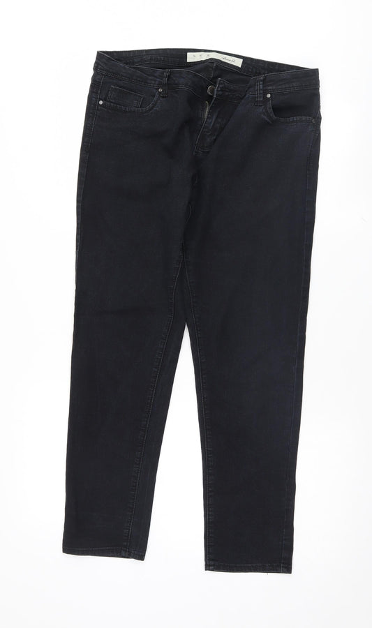 Denim & Co. Womens Black   Skinny Jeans Size 14 L26 in