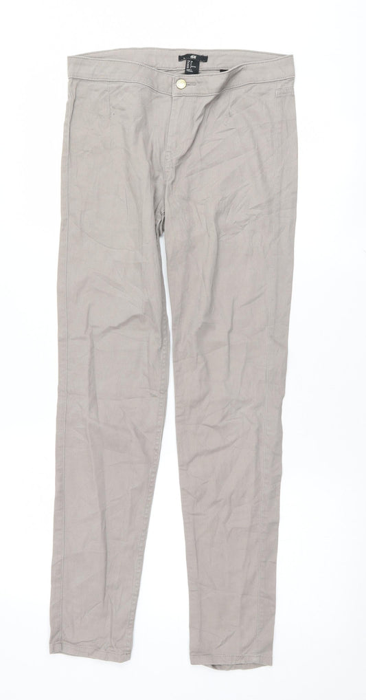 H&M Womens Beige   Trousers  Size 10 L28 in