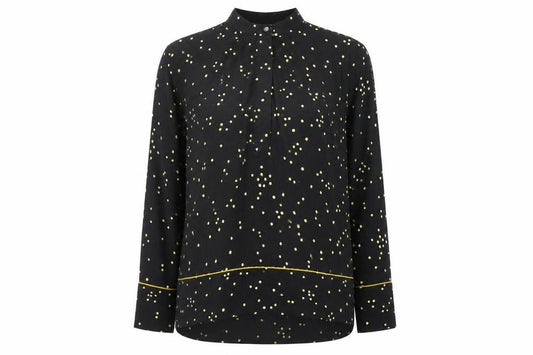 H&M Womens Beige Polka Dot  Basic Button-Up Size 10