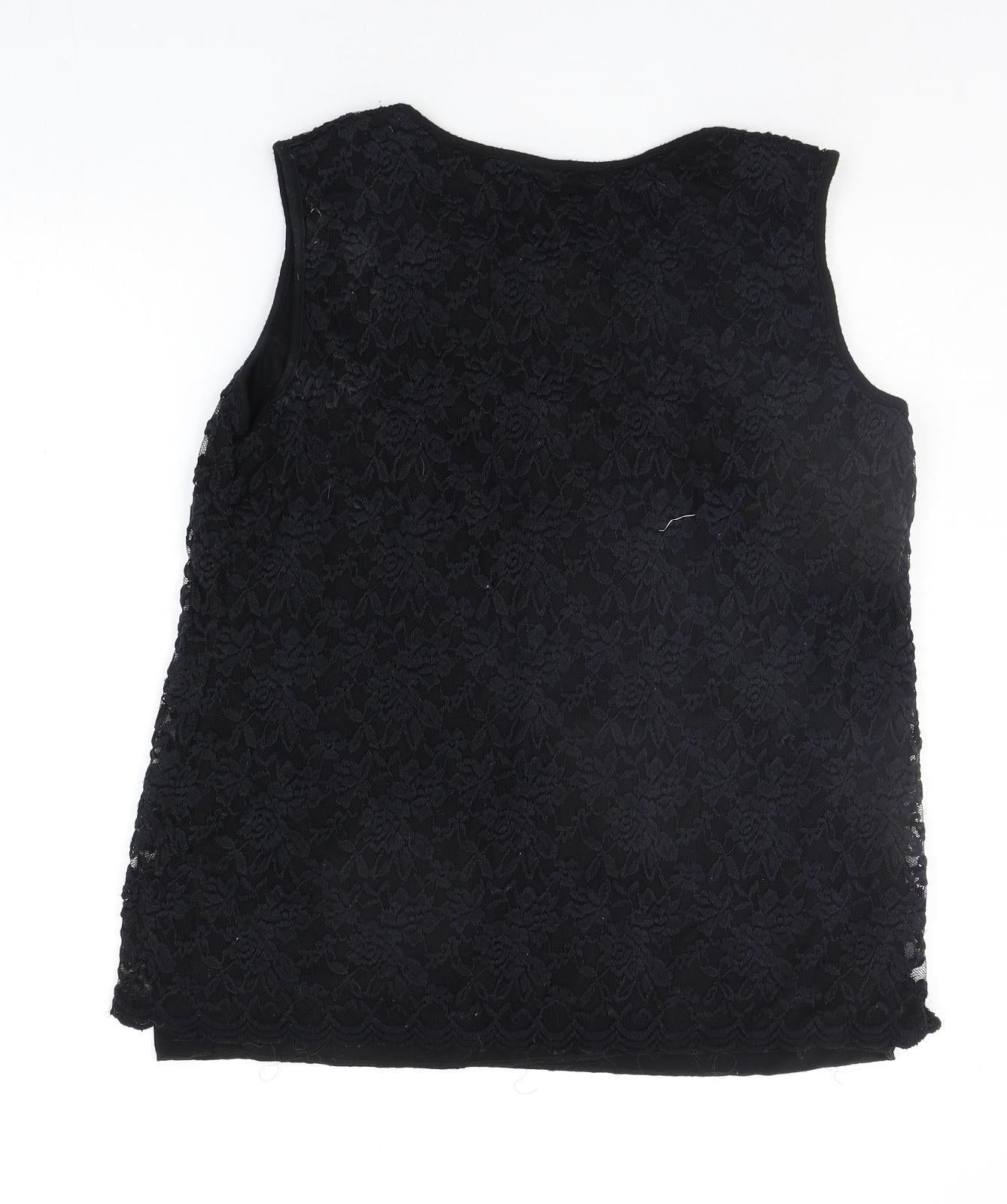 Preworn Womens Black   Basic Tank Size 18
