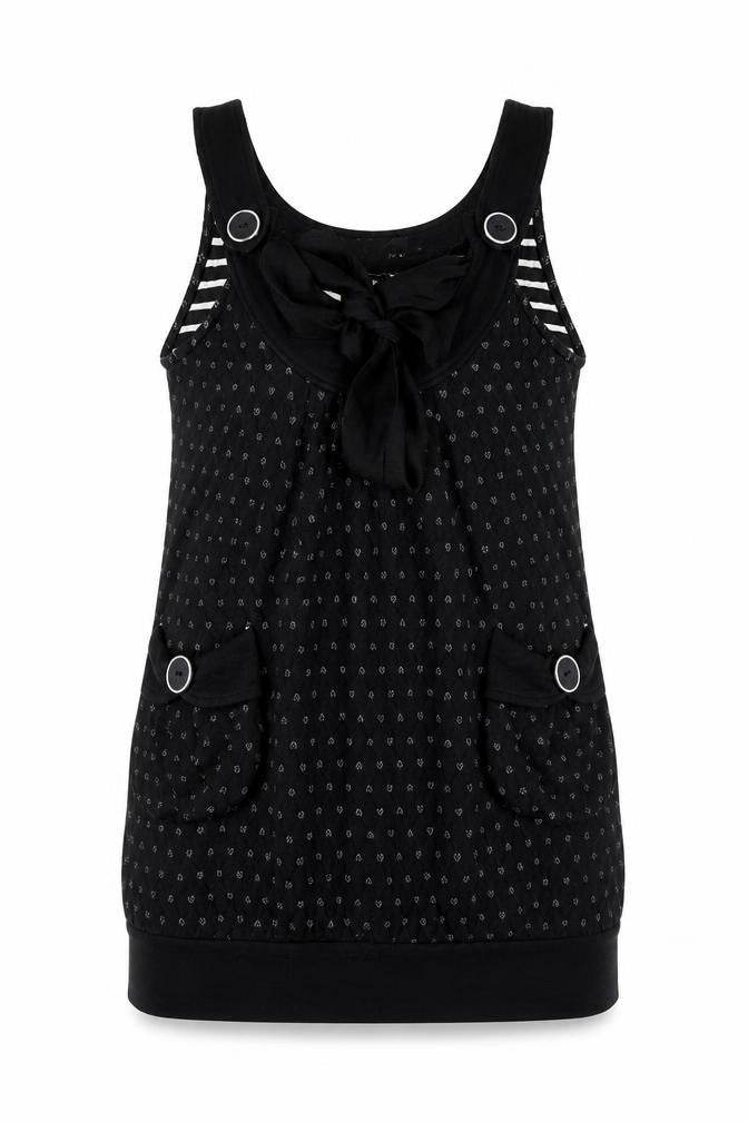 Yumi Womens Black Polka Dot  Shift  Size S