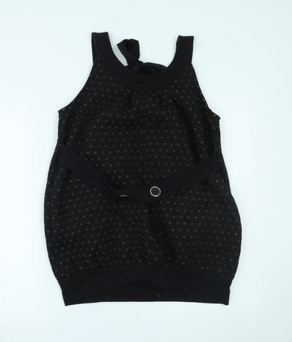 Yumi Womens Black Polka Dot  Shift  Size S