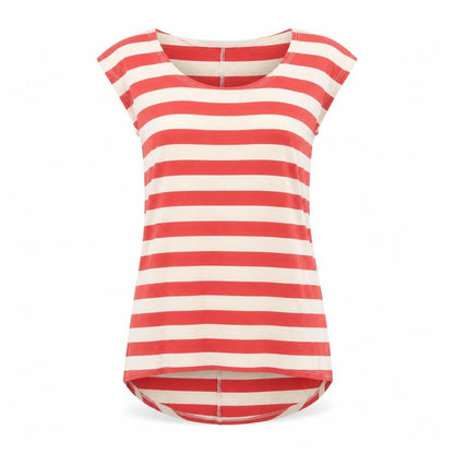 River Island Womens Red Striped  Basic T-Shirt Size 8
