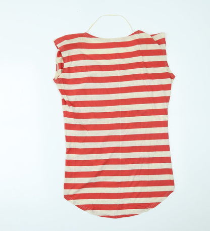 River Island Womens Red Striped  Basic T-Shirt Size 8