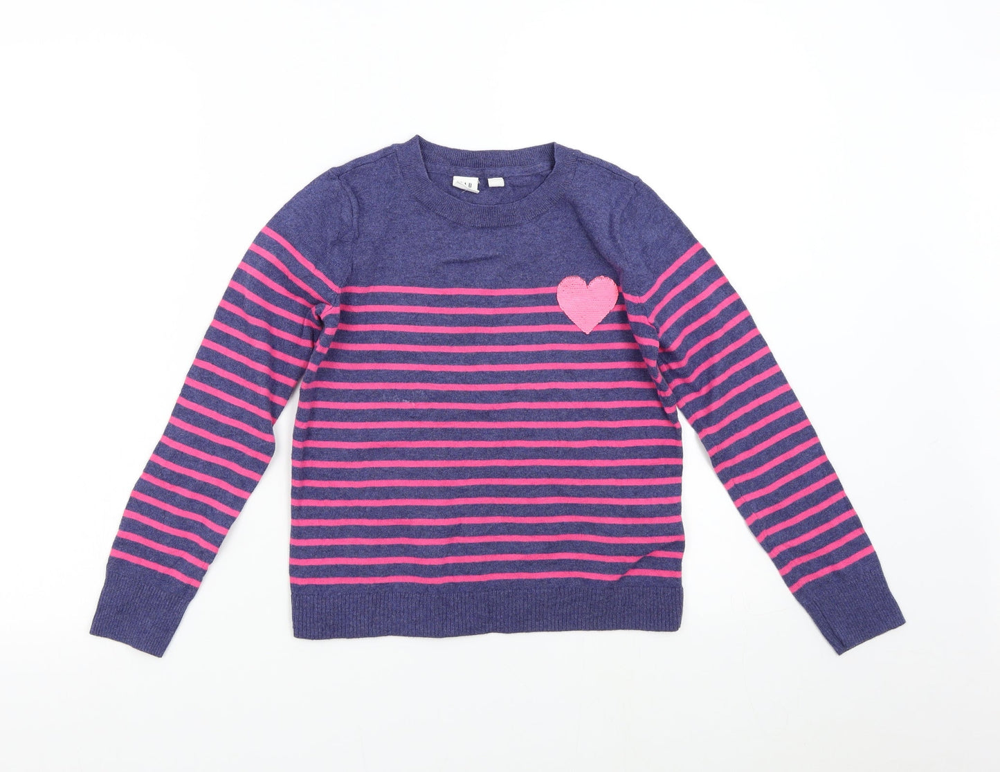 Gap Girls Multicoloured Striped Knit Pullover Jumper Size L  - Heart