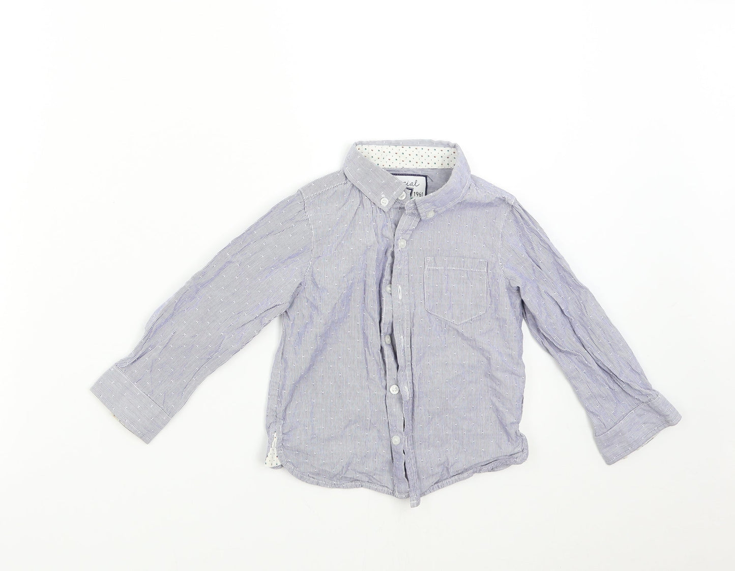 Mothercare Boys Blue Striped  Basic Button-Up Size 2-3 Years