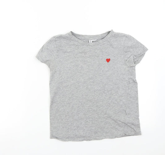 H&M Womens Grey   Basic T-Shirt Size XS  - Heart