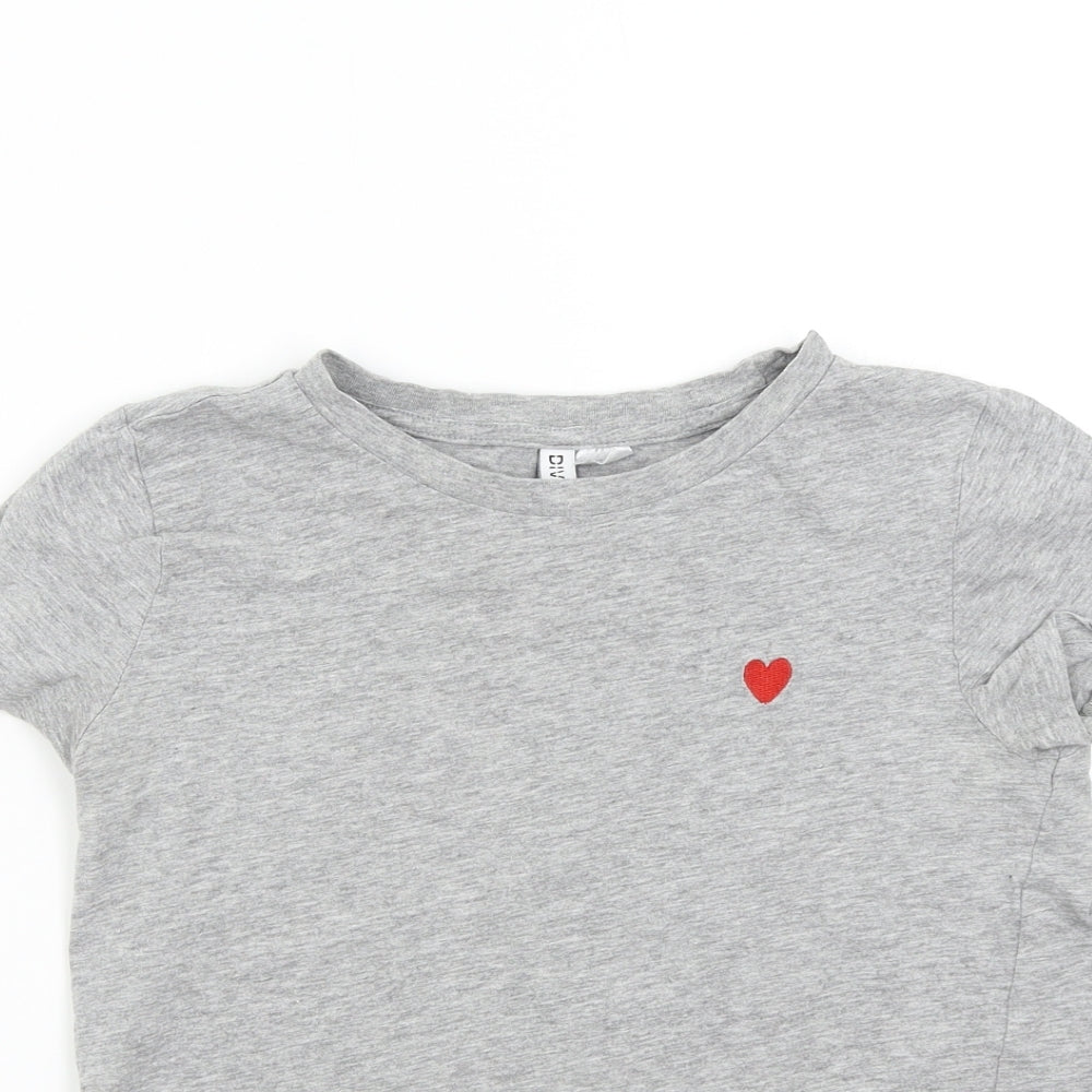 H&M Womens Grey   Basic T-Shirt Size XS  - Heart