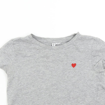 H&M Womens Grey   Basic T-Shirt Size XS  - Heart