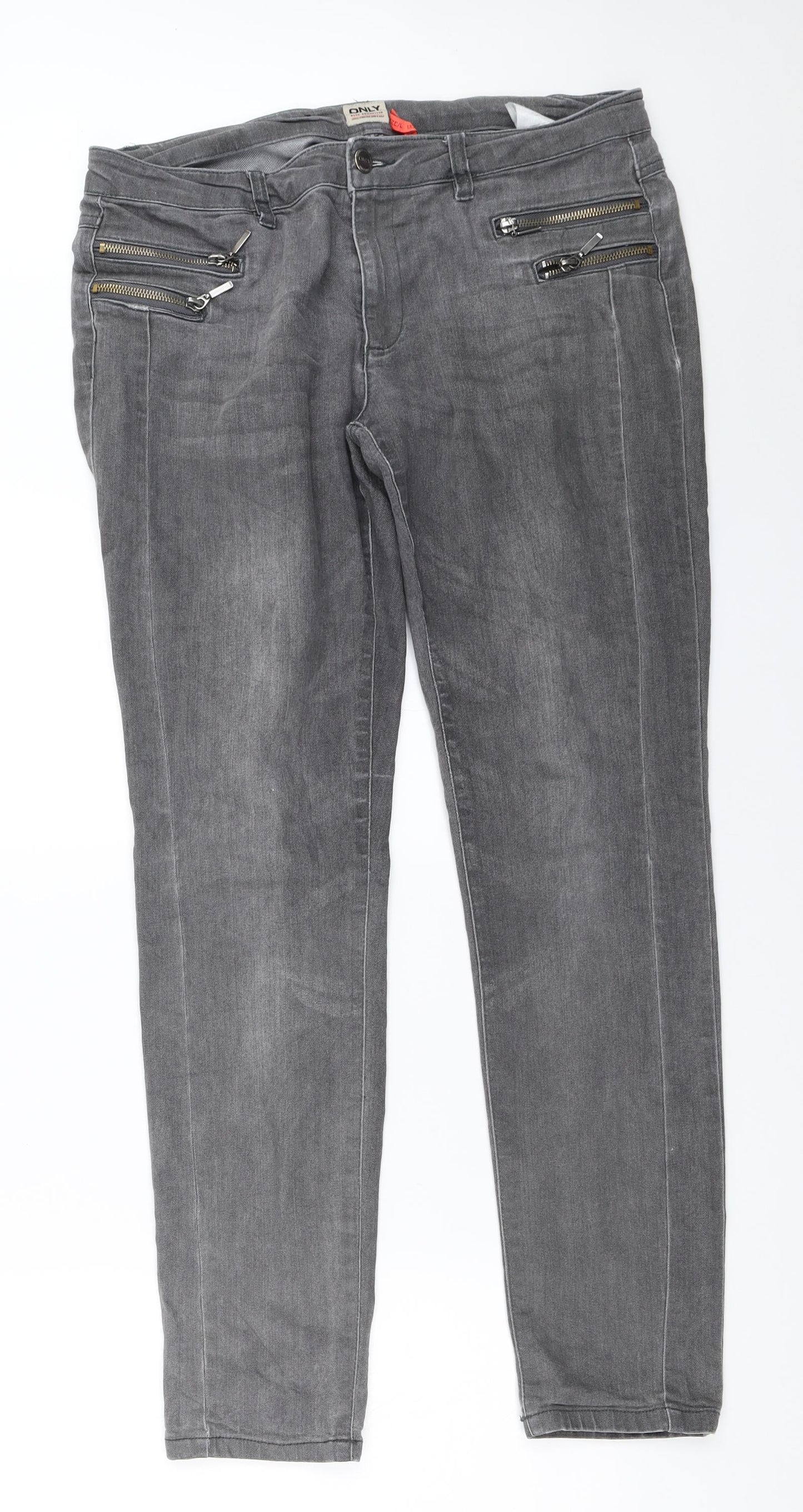 Only Womens Grey   Skinny Jeans Size L L29 in
