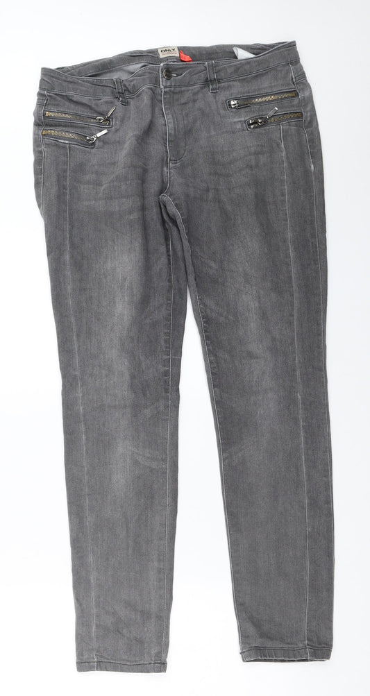 Only Womens Grey   Skinny Jeans Size L L29 in