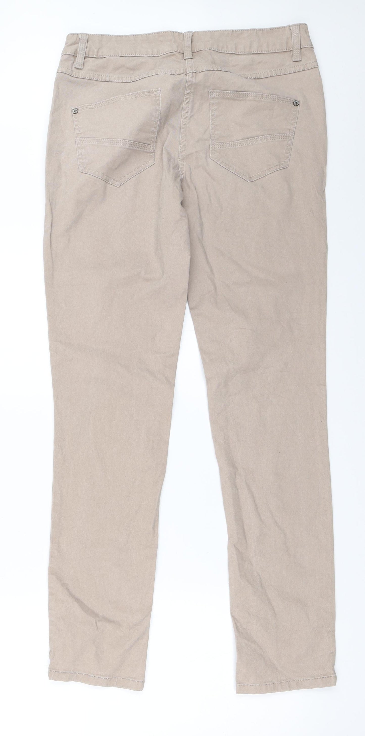 UpFashion Womens Beige   Straight Jeans Size 28 in L32 in
