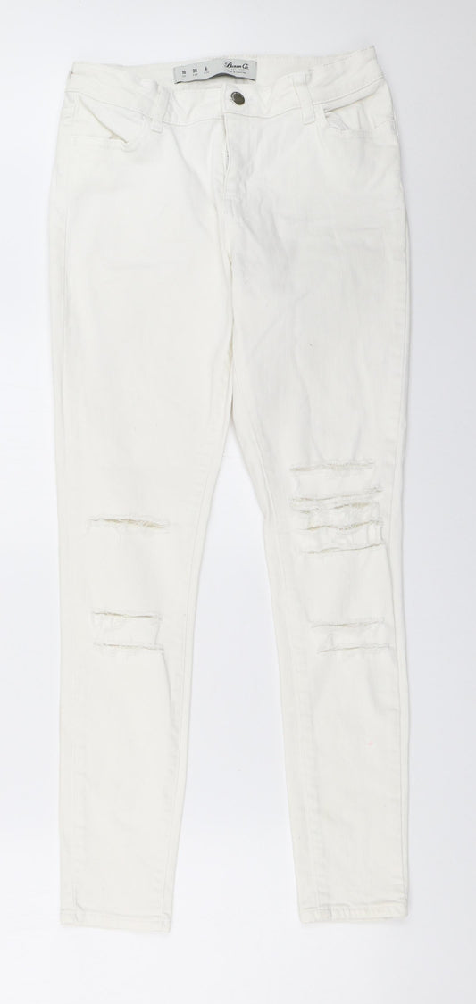 Primark Womens White   Skinny Jeans Size 10 L28 in