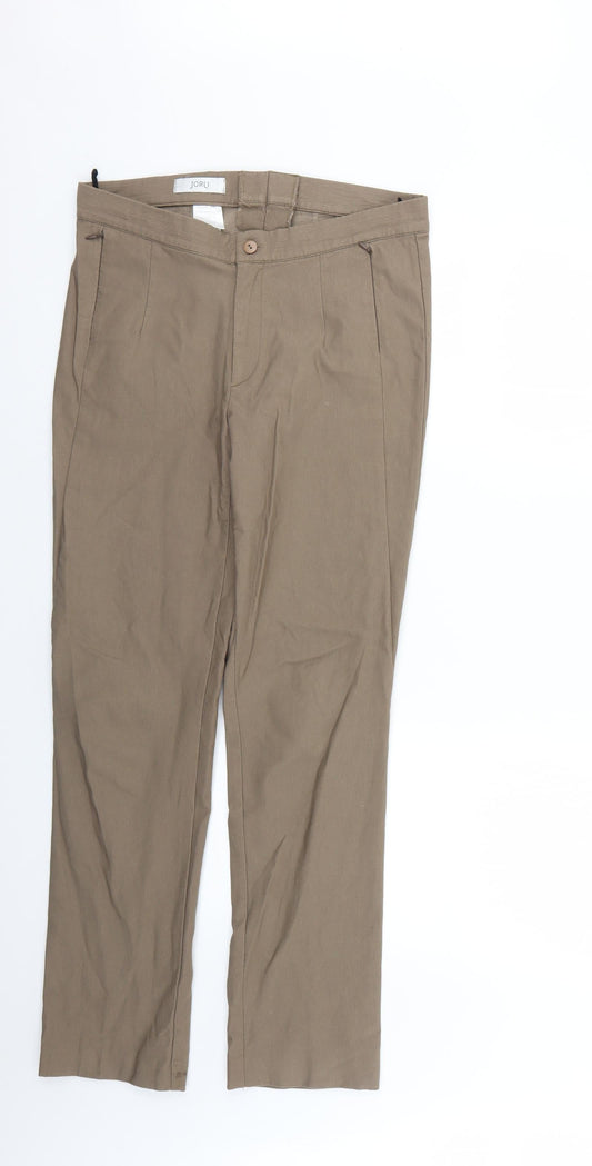 jorli Mens Brown   Straight Jeans Size M L27 in