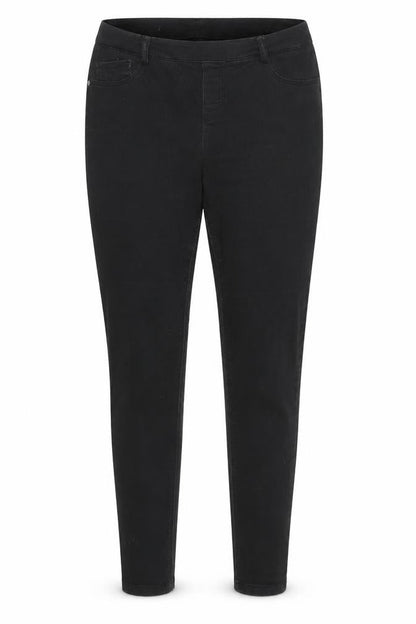 Front view of Denim women’s black jegging jeans, size UK 14, 28-inch leg