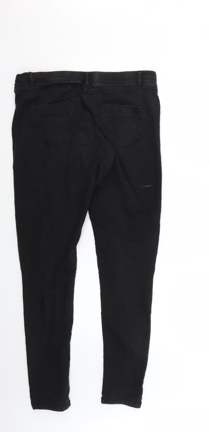 Back view of Denim women’s black jegging jeans, size UK 14, 28-inch leg
