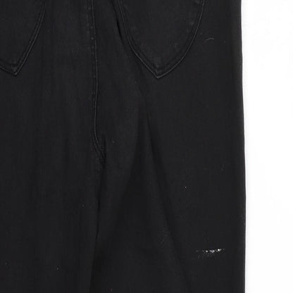 Brand and care label for Denim women’s black jegging jeans, size UK 14, 28-inch leg