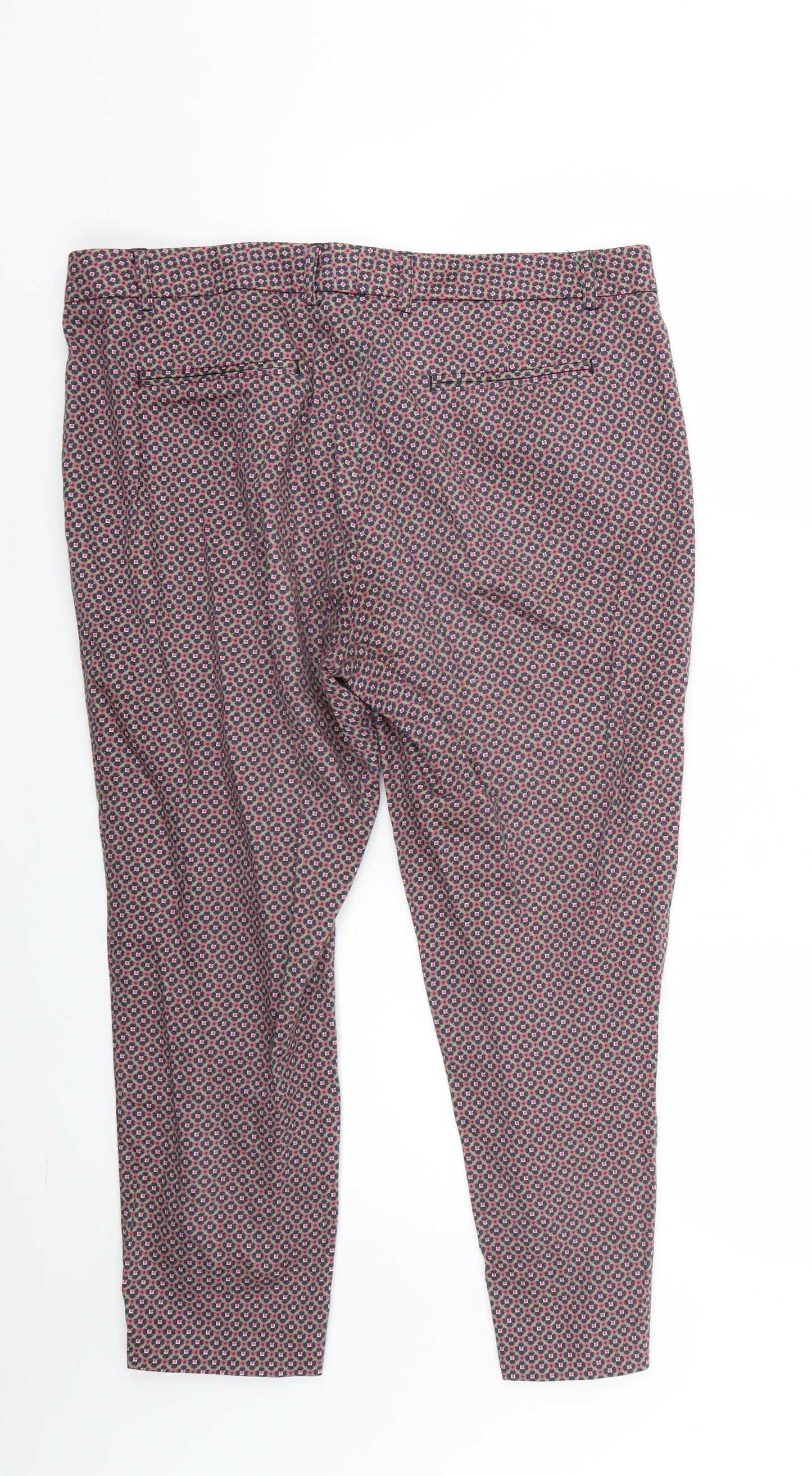 redoute Womens Multicoloured Geometric  Trousers  Size 14 L23 in