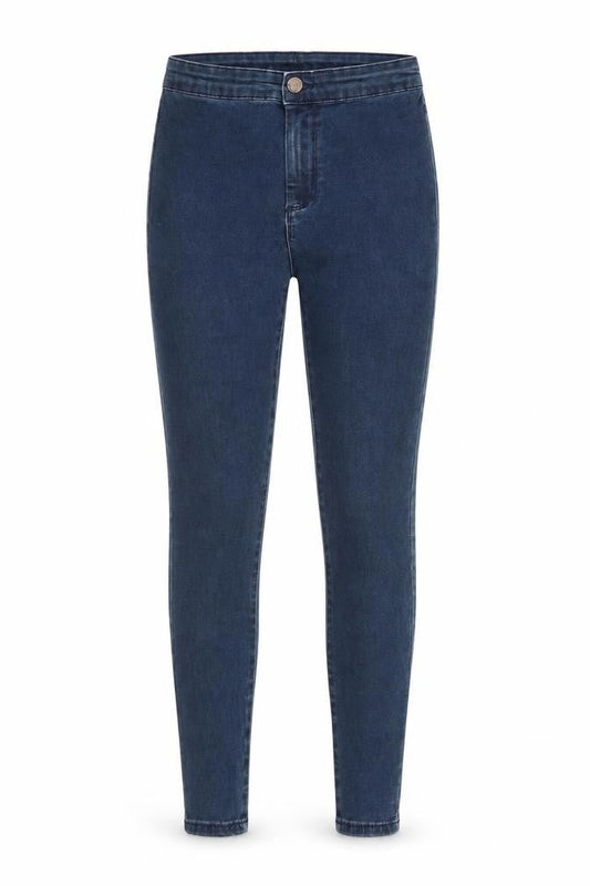 Front view of Denim & Co. women’s blue skinny jeans, size UK 8, 23-inch leg