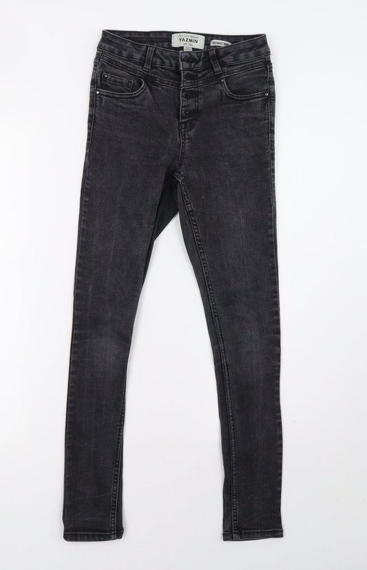 New Look Girls Grey  Damask Skinny Jeans Size 12 Years